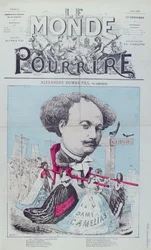 Karikatyr av Alexandre Dumas, fils för tidningen "Le Monde Pour Rire", 2 maj 1868.